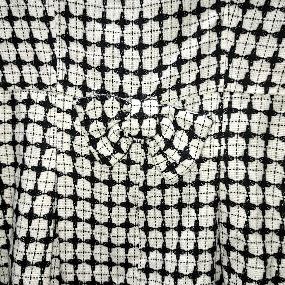 Sequin Hearts BlkWhite 3/4 Bell sleeve Peter Pan Collar front button Blazer 9 - Picture 3 of 11